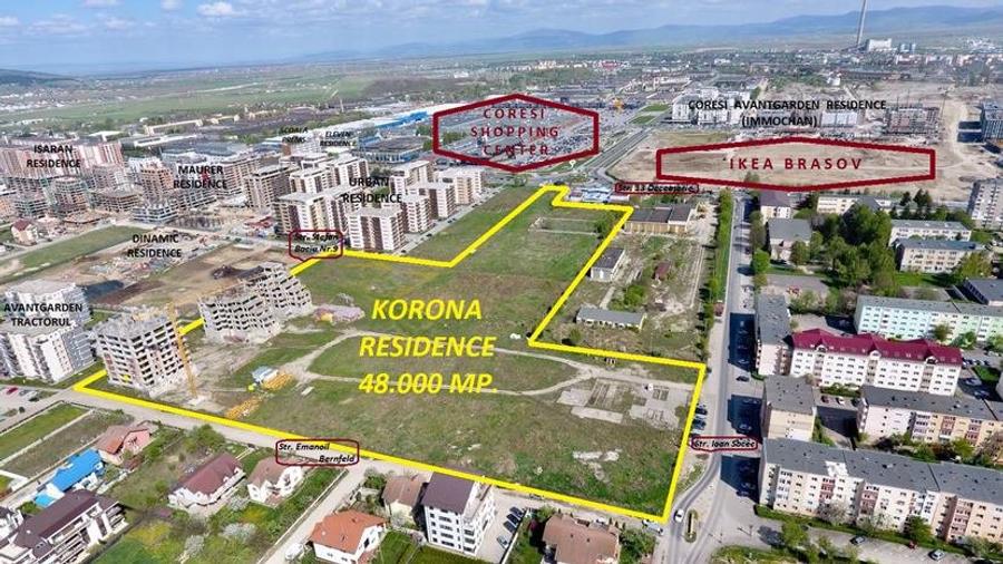Propietar vand teren 53850 mp in zona Coresi, Tractorul , Brasov .