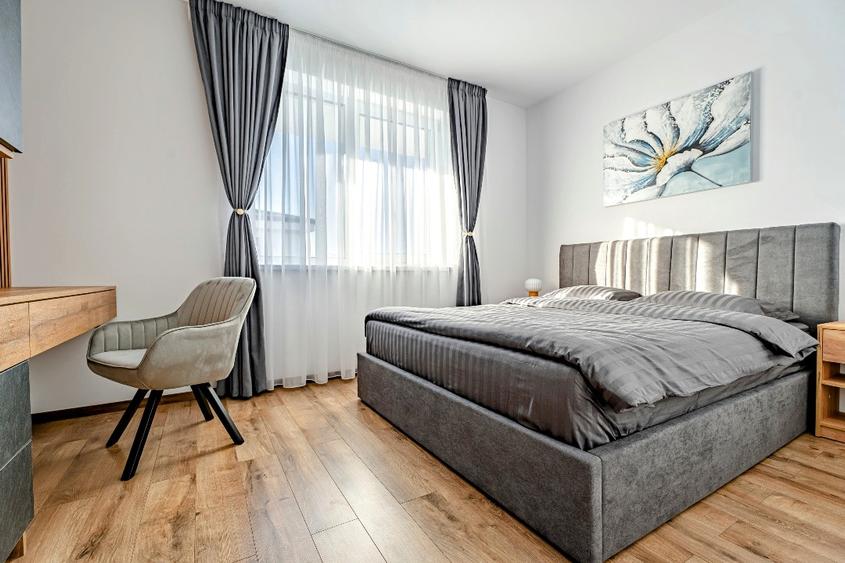 Apartament 2 camere Selimbar, complet mobilat, parcare + incarcare EV