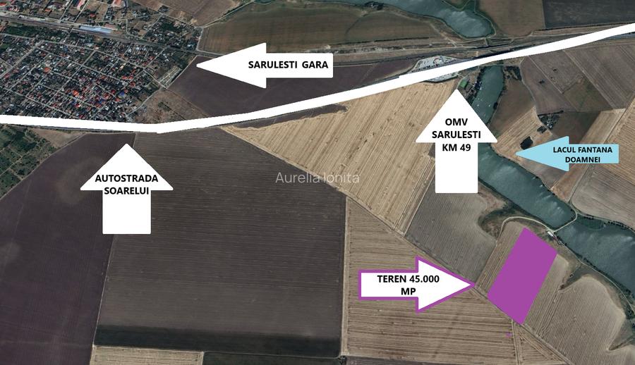 Proprietar - Teren 45.000 mp Sarulesti - Gara - pe malul lacului