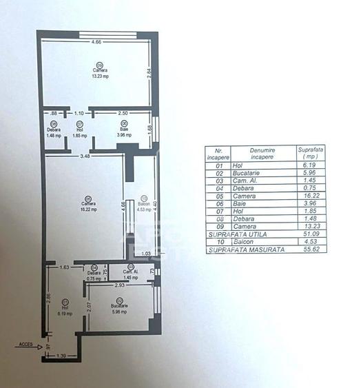 Apartament cu 2 camere, semidecomandat, conf 1, zona Sagului