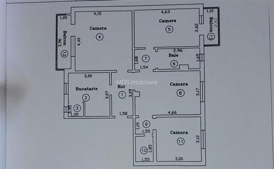 Decomandat etaj1 cu 2 bai si 2 balcoane in bloc anvelopat - 8