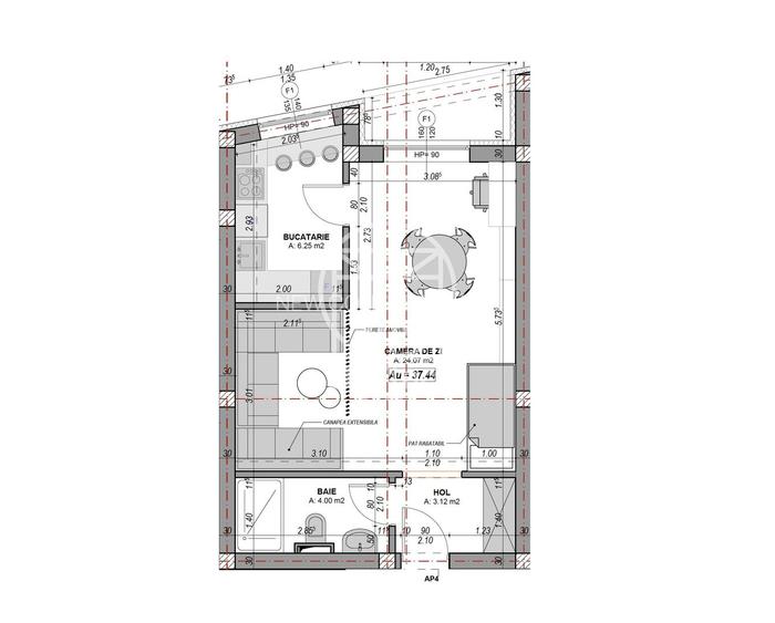 Garsoniera decomandata cu aer conditionat și jaluzele electrice - 5