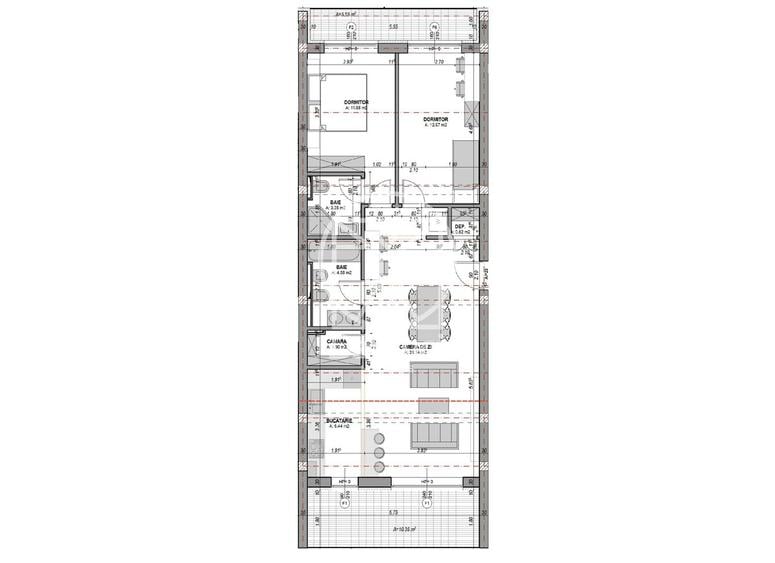 Apartament 3 camere - aer conditionat - 73 mpu + terasa 16 mp