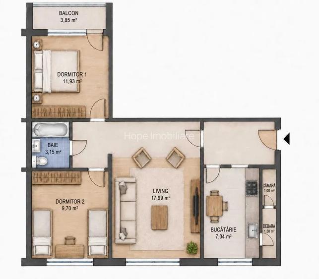 Berceni-Gradistea-Apartament de 3 camere - 5