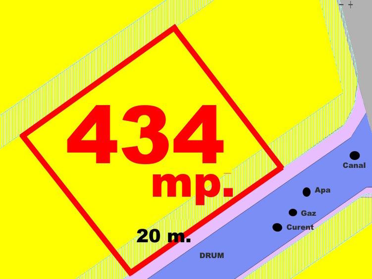 Teren Intravilan Alba Micesti 434 mp d=16,5 m 2 drumuri PUZ Aprobat Utilitatile