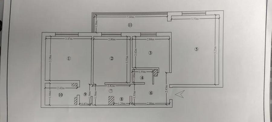 Apartament cu 3 camere decomandat, etaj 3/4, zona Cug