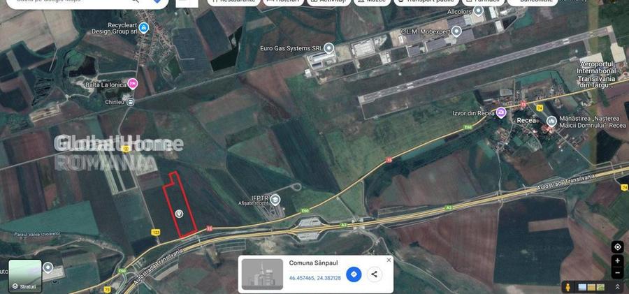 Teren 25000 MP | TG. MURES-SANPAUL | INTRAVILAN | 98 m acces DN 15 | A3 la 5 km