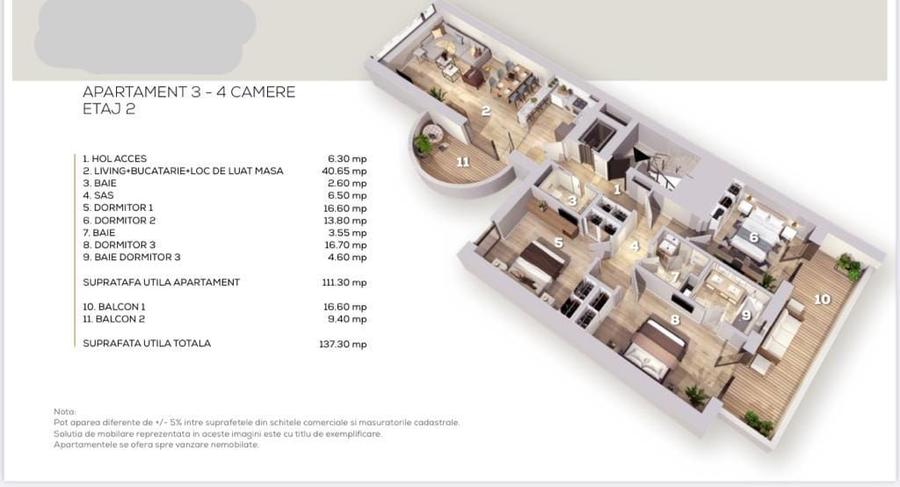 Apartament cu 4 camere, ready to move, zona Aviatorilor