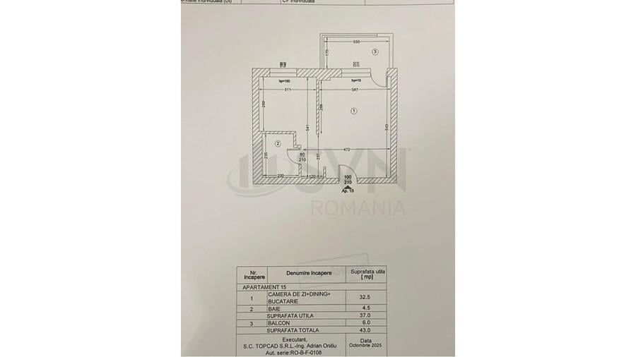 REA1029214 Apartament 2 camere semidecomandat tip Studio - Pipera