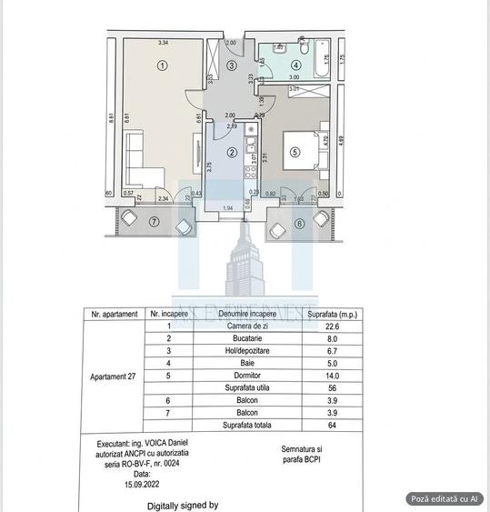 Ap. 2 camere, 2 balcoane, boxa, parcare subterana-zona Avantgarden