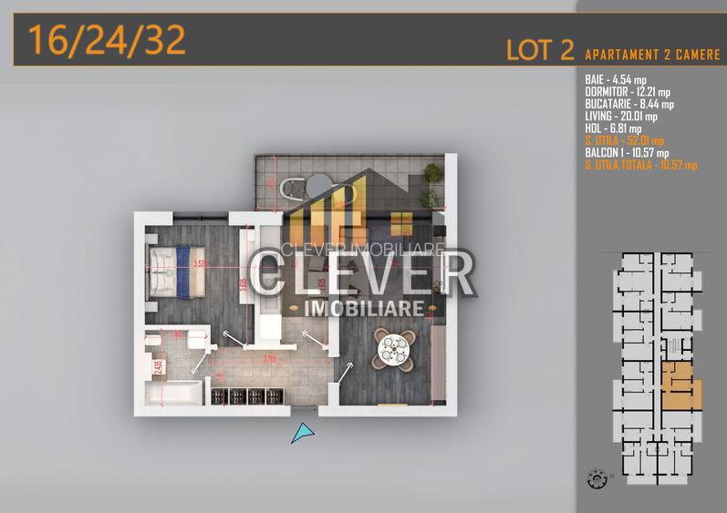 Apartament 2 Camere decomandat 63 mp Th.Pallady - Metrou N.Teclu - 2