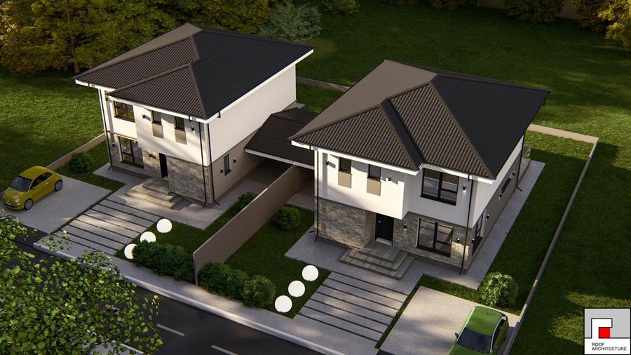 Vila individuala moderna constructie noua caramida regim P+1E finisaje premium