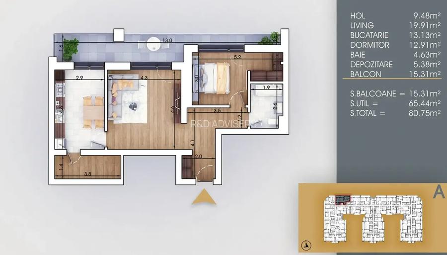 2 Camere cu Dressing Apartament Pallady  Metrou Bloc Nou Finalizat - 3