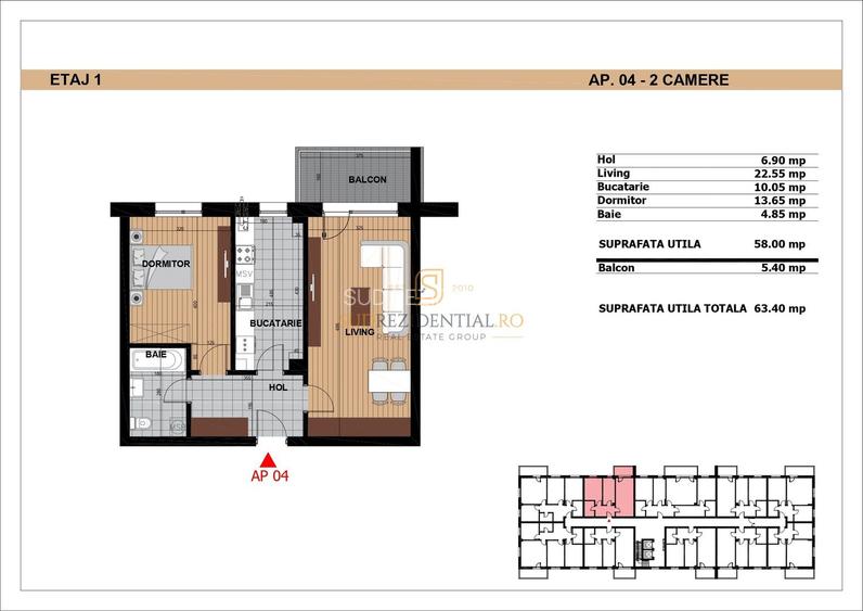 Apartament cu 2 camere de vanzare, decomandat, bloc nou, acces metrou - 1