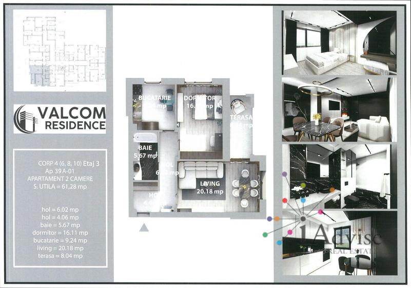 Valcom Residence Bartolomeu, 2 camere, terasa 6.52 mp, Comision 0%