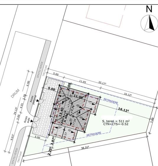 Parcela la asfalt cu zona verde mare in fata parcelei. 0% Comision prin Poremo I