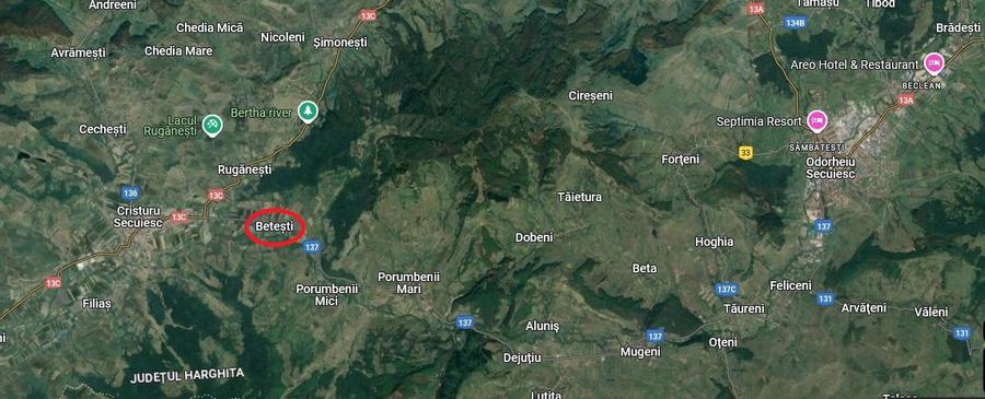Inchiriez teren si cladiri in localitatea Betesti, judetul Harghita