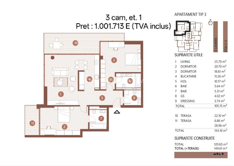 3 camere | 140 mp | Terasa  | Vedere lac | Floreasca | Premium | Finalizare 2026 - 10
