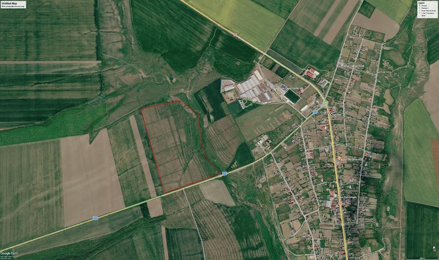 Teren agricol extravilan 19 ha în Crucea – asfalt, utilități și pârâu