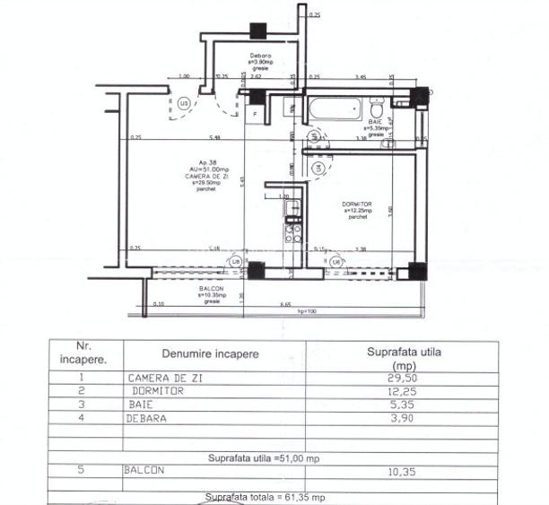 Apartament 2 camere, luminos, bloc cu lift, balcon ,baie cu geam –Calea Baciului - 11