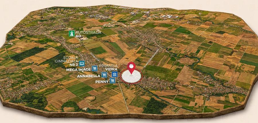 Teren intravilan de vânzare – 1.562 mp | Strada Câmpului, Comuna Vidra