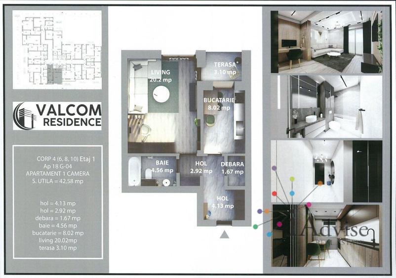Valcom Residence Bartolomeu, Garsoniera, terasa 3.10, Comision 0%