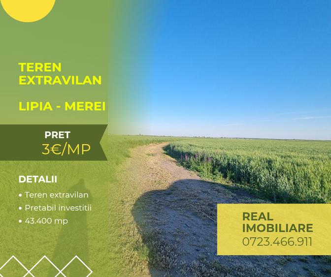Teren agricol Lipia-Merei, 4hectare compact !