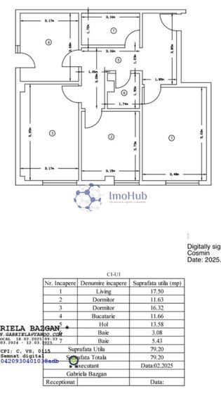 Apartament 3 camere de vânzare Lânga Profi
