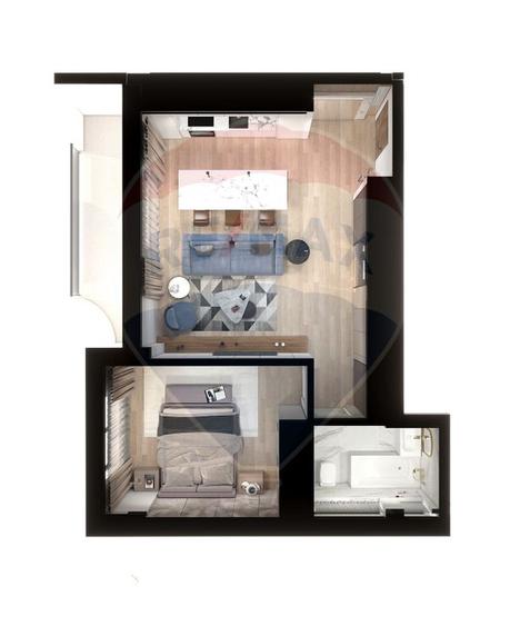 Apartament cu 2 camere etaj 3