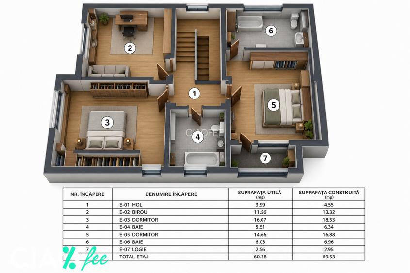 Vila individuala P+1 | 3 dormitoare | 3 bai | teren 235 mp | - 6