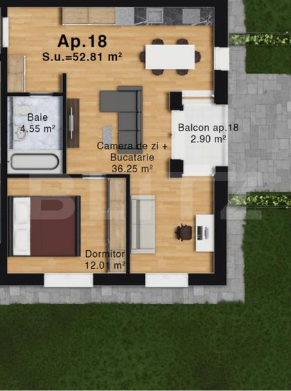 Apartament complex Green Residence Vest, 53 mp, loc de parcare inclus, zona Vest