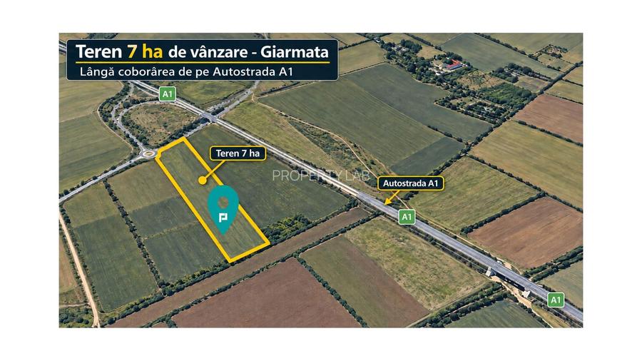 Teren 7 ha Giarmata | lângă A1 - 5