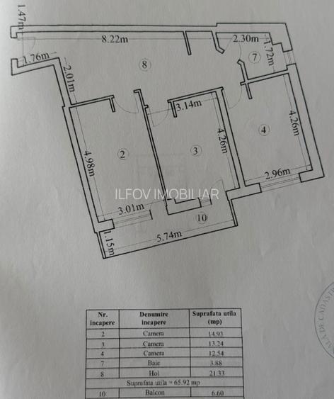 Otopeni, Central, Apartament 3 camere, 78mp, loc parcare, mobilat, centrală - 17