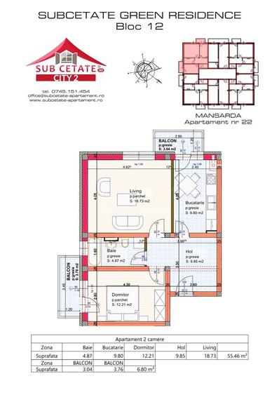 Apartament 2 camere | Direct de la dezvoltator | Subcetate City 2