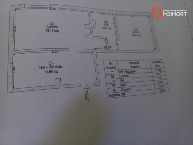 Apartament cu 2 camere | Centrala proprie | Zona Torontalului