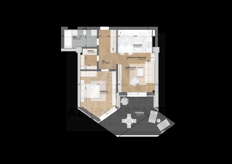 Apartament premium 2 camere terasa spatioasa parcare complex Evolution