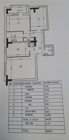 Apartament 3 camere  de vanzare  Gara,