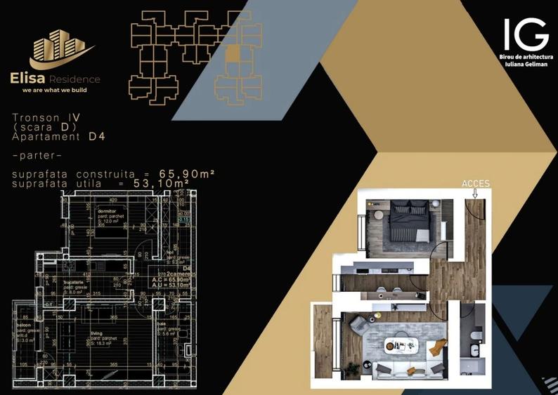 Apartament 2 camere ELISA RESIDENCE – locul în care viitorul tău prinde contur.