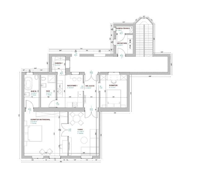 Apartament complet renovat, 3 camere, 2 băi, 91 mp utili – zona Bălcescu - 11