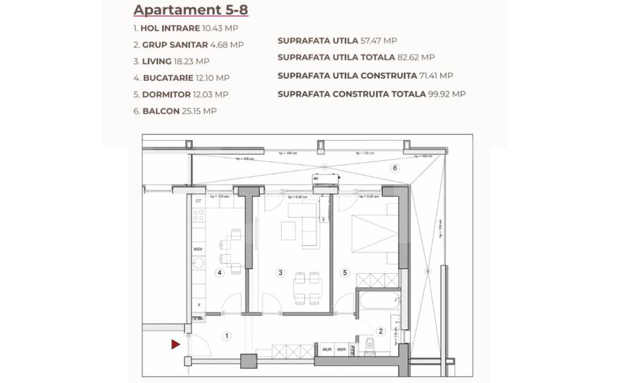 Apartament 2 camere, 82.62mp, ansamblu 0% Comision Achiziție, Calea Severinului