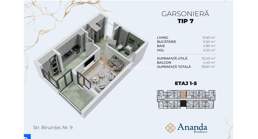 Garsonieră spațioasă| Metrou Berceni| Ananda Residence - 14