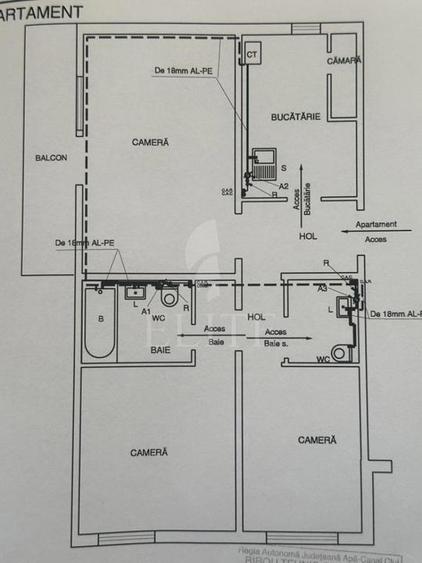Apartament 3 camere în zona BILLA
