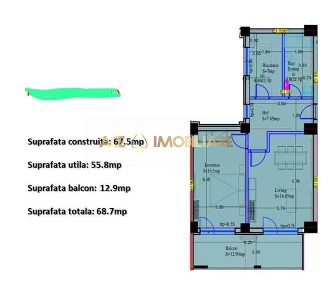 2 Camere de inchiriat | Baneasa | Centrala | Parcare