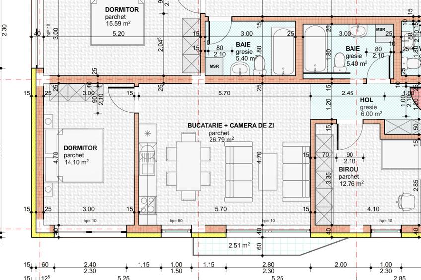 Apartament 3 camere, 65mp, bloc nou, zona Giulia
