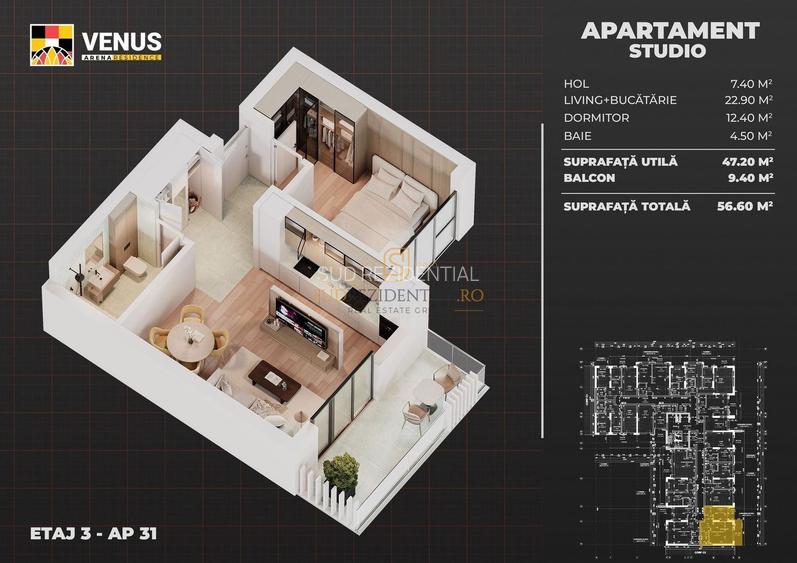 Apartament modern in bloc nou, acces rapid la metrou, Comision 0% - 1
