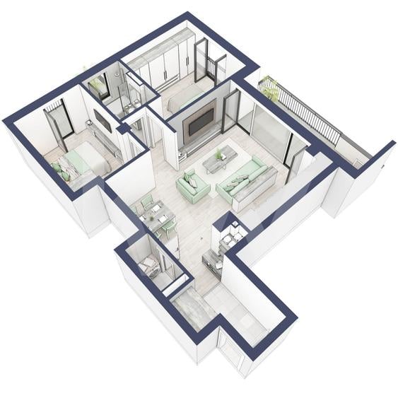Apartament 3 camere, etaj 1, intabulare vara 2026