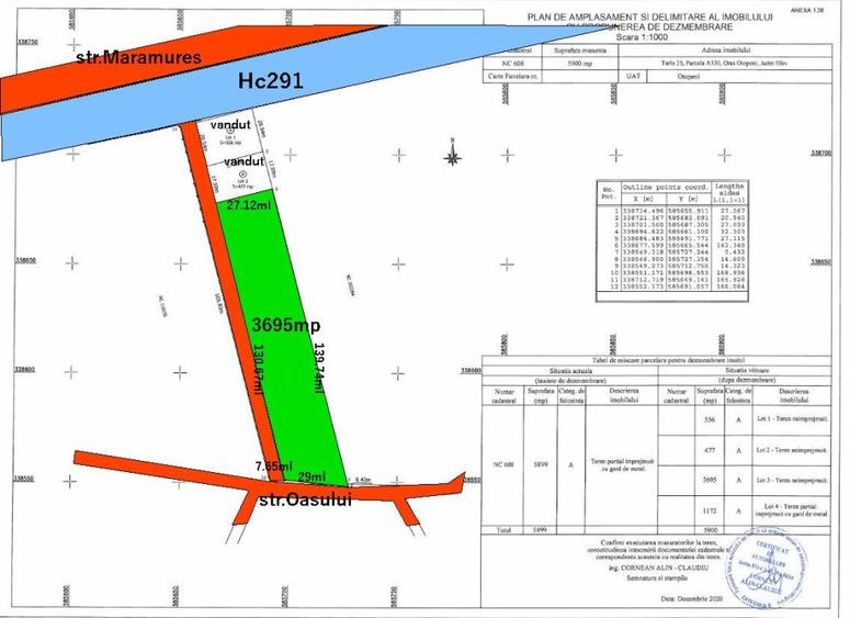 Teren intrav. 4600mp, dbl deschidere,se dezmembreaza la cerere ptr rezidential!