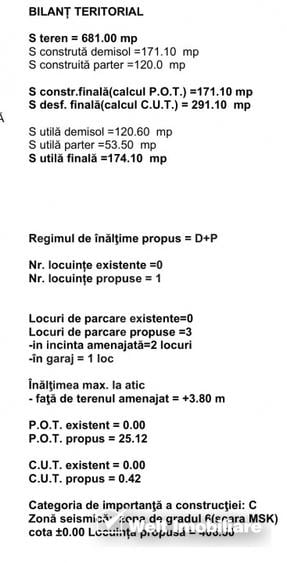 Proiect casa la rosu Baciu - 4 dormitoare, garaj, 3 terase, teren 681 mp