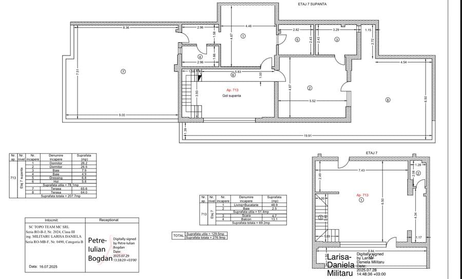 Apartament 3 camere tip DUPLEX, terasa 130 mp/7 minute metrou Berceni