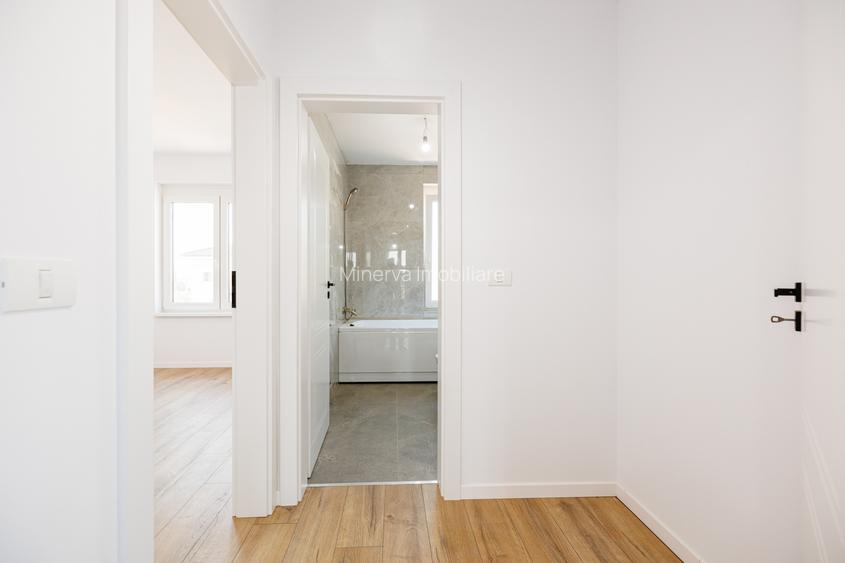 Duplex P+E în Moșnița Nouă, 3 dormitoare, 3 bai, teren 403 mp. Comision 0%